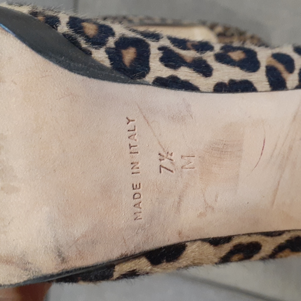 Micheal Michael Kors leopard open toe slipon  heel shoe size 7.5M - Picture 11 of 12